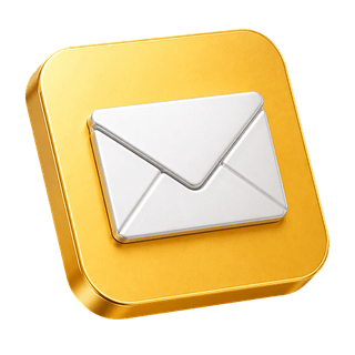 Decorative element with 3D mail envelope icon on the contact us page