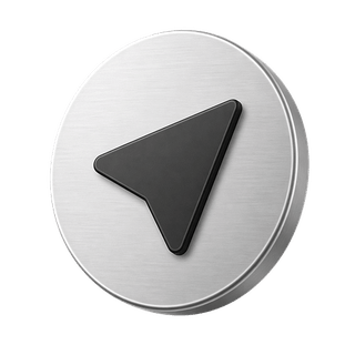 3D decorative element showing send arrow icon on the contact us page